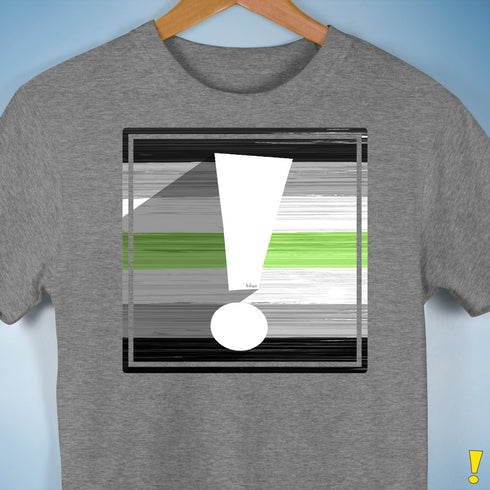 Agender Pride Flag Exclamation Point Premium Unisex T-Shirt - Grey Heather